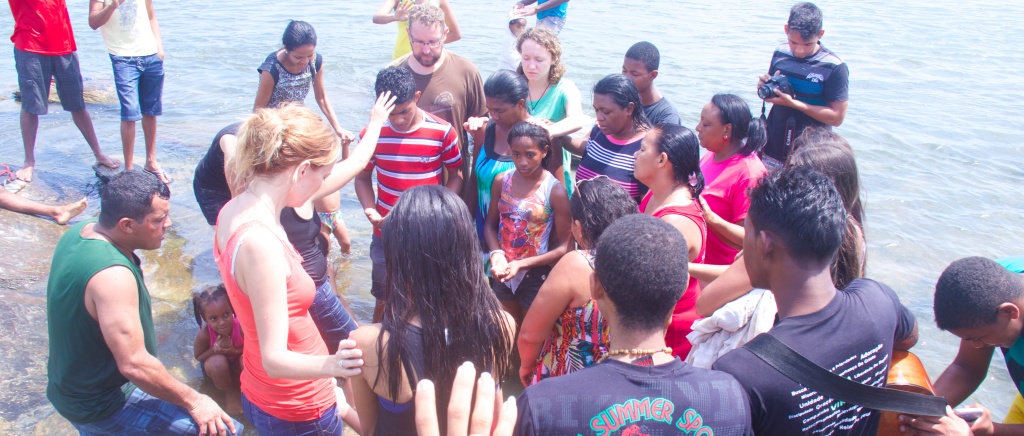 Nine people were baptized at the river this morning.